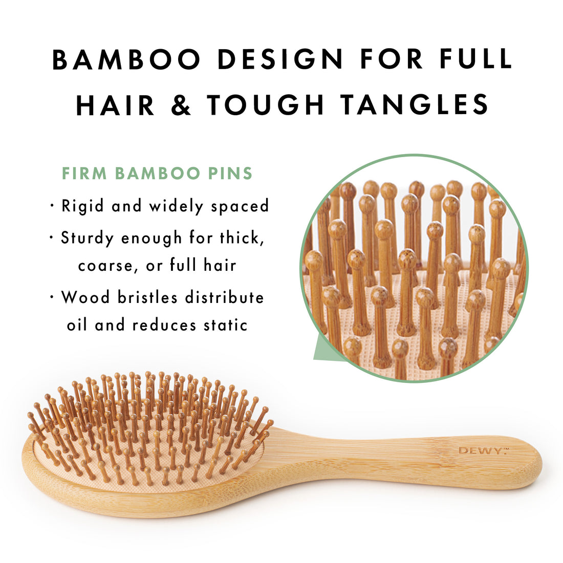 Bamboo Bristle Oval Brush